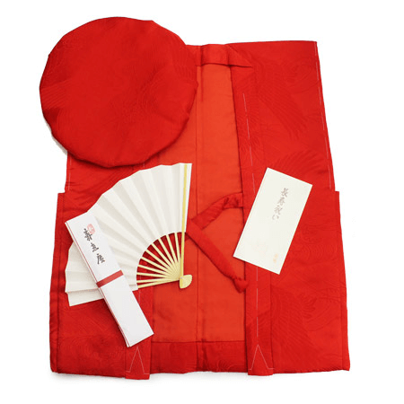 19,800円の正絹100%で縫製された赤いちゃんちゃんこ