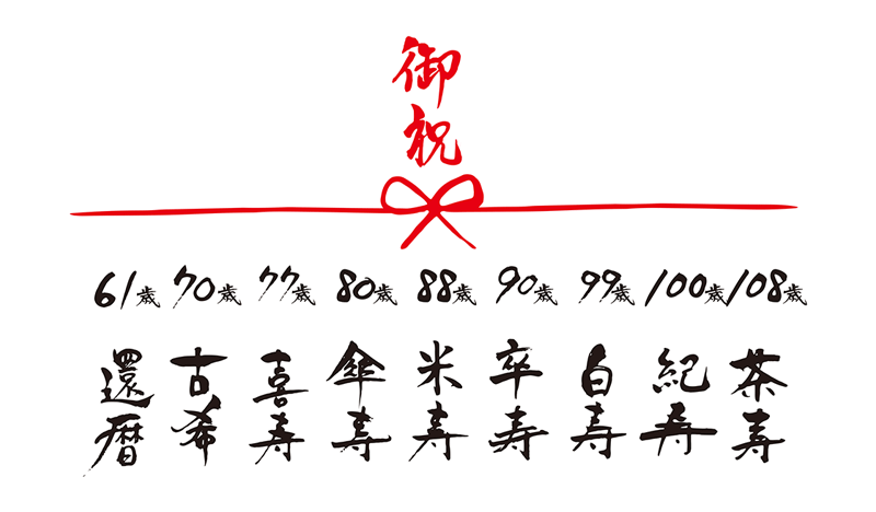 還暦の次は 還暦から始まる日本の長寿祝い 名前入りプレゼント専門店 お祝いギフト工房