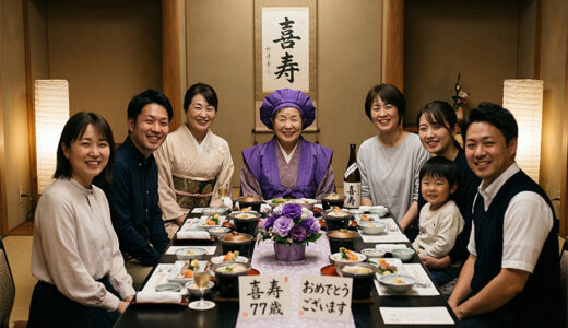 喜寿祝いの食事会ガイド｜77歳に合う会場・料理・紫の演出と予算まとめ【2026年版】