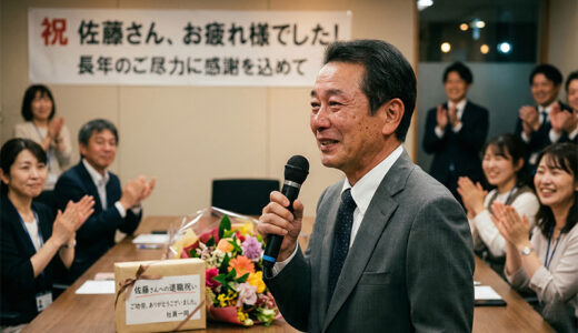 定年退職の挨拶｜送る側・送られる側の簡単スピーチ例文と司会進行テンプレート