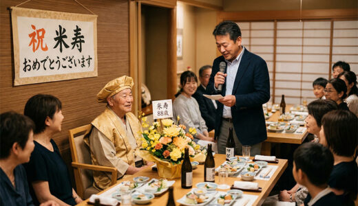 米寿のお祝いの挨拶・スピーチ例文集|司会進行・乾杯・本人の謝辞テンプレート