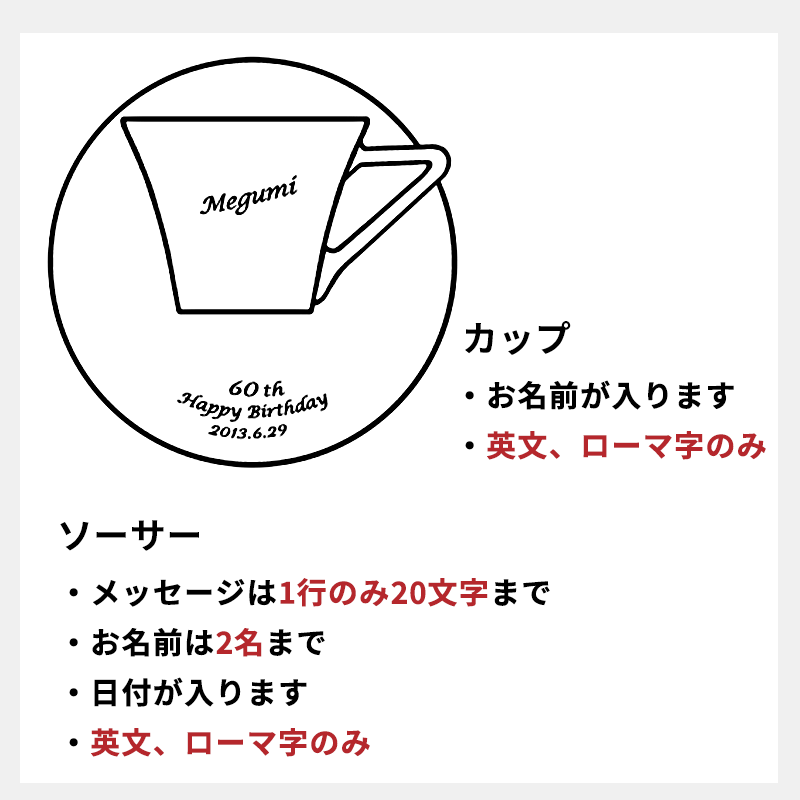 名入れ カップ&ソーサー［納期：約1週間］