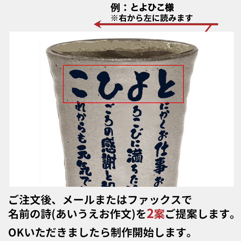 名前の詩 焼酎カップ［納期：名前の詩確定から7日～10日］