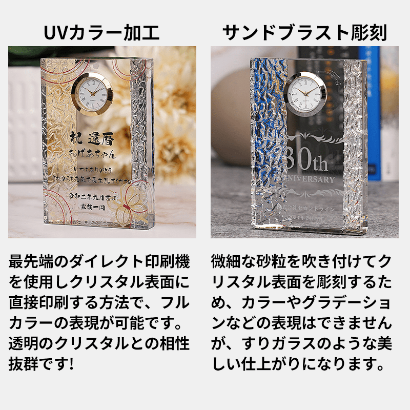 名入れクリスタルクロック 景福［納期：約7〜10日］