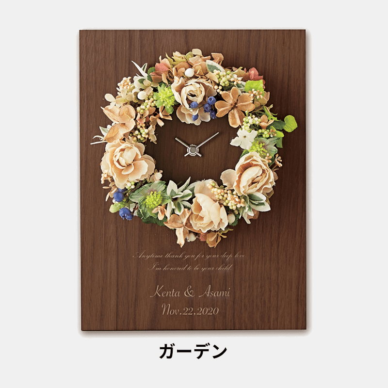 FLOWER WREATH CLOCK　フラワーリースクロック［納期：約14日］