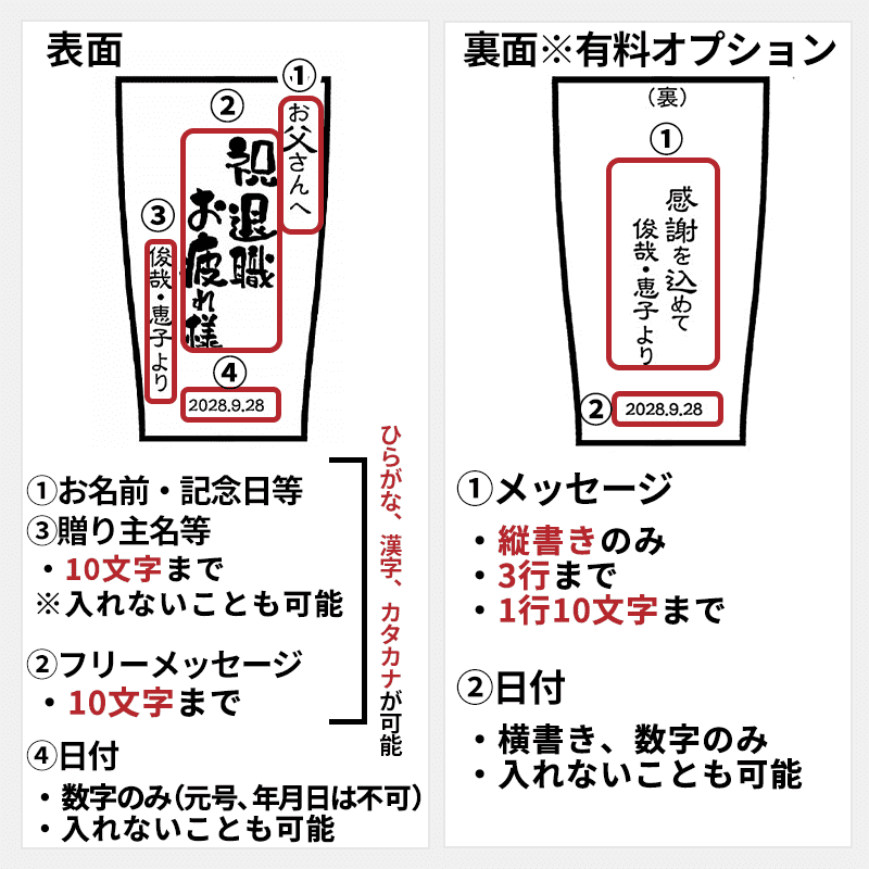 メッセージ カラーステンレスタンブラー［納期：仕上がりイメージ確認後、約10日］