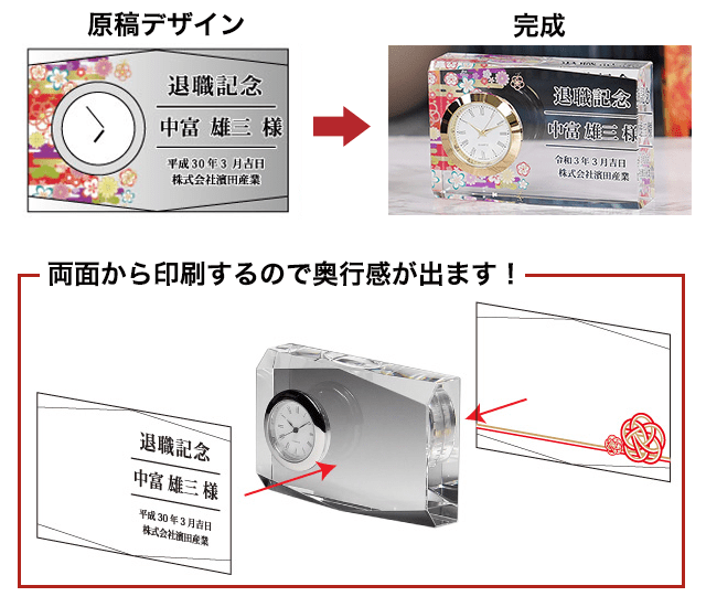 両面から印刷するので奥行感が出ます！