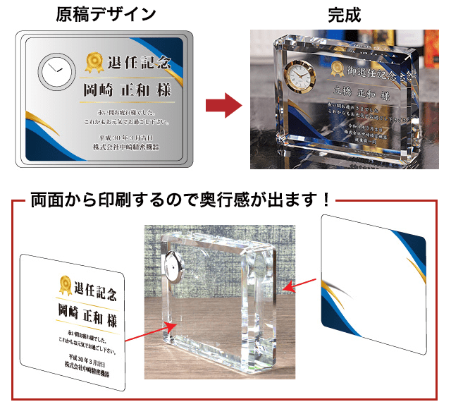 両面から印刷するので奥行感が出ます！