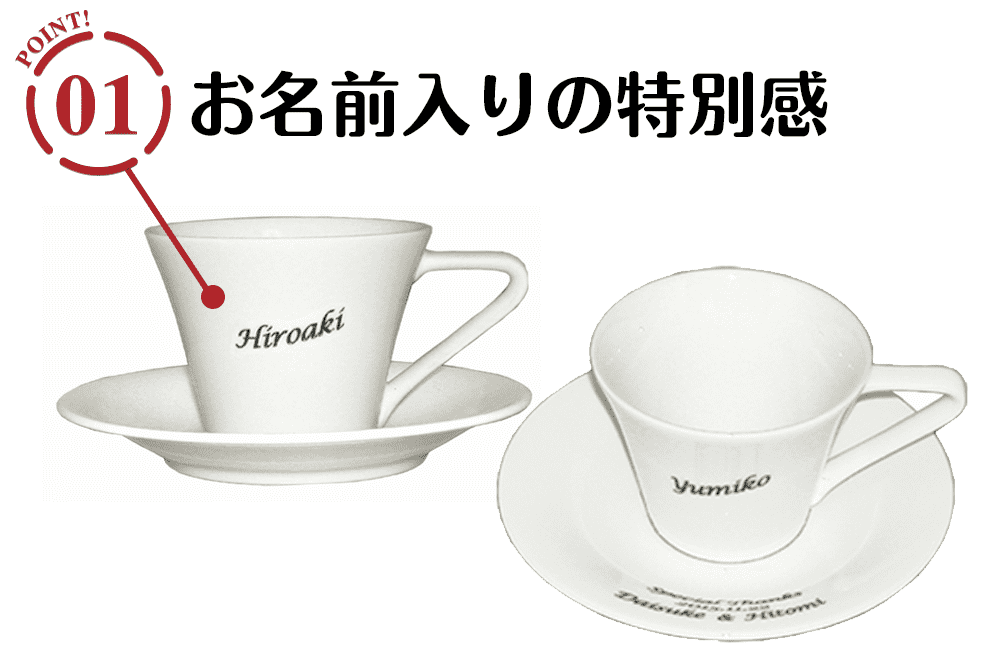 名入れ カップ＆ソーサーのポイント