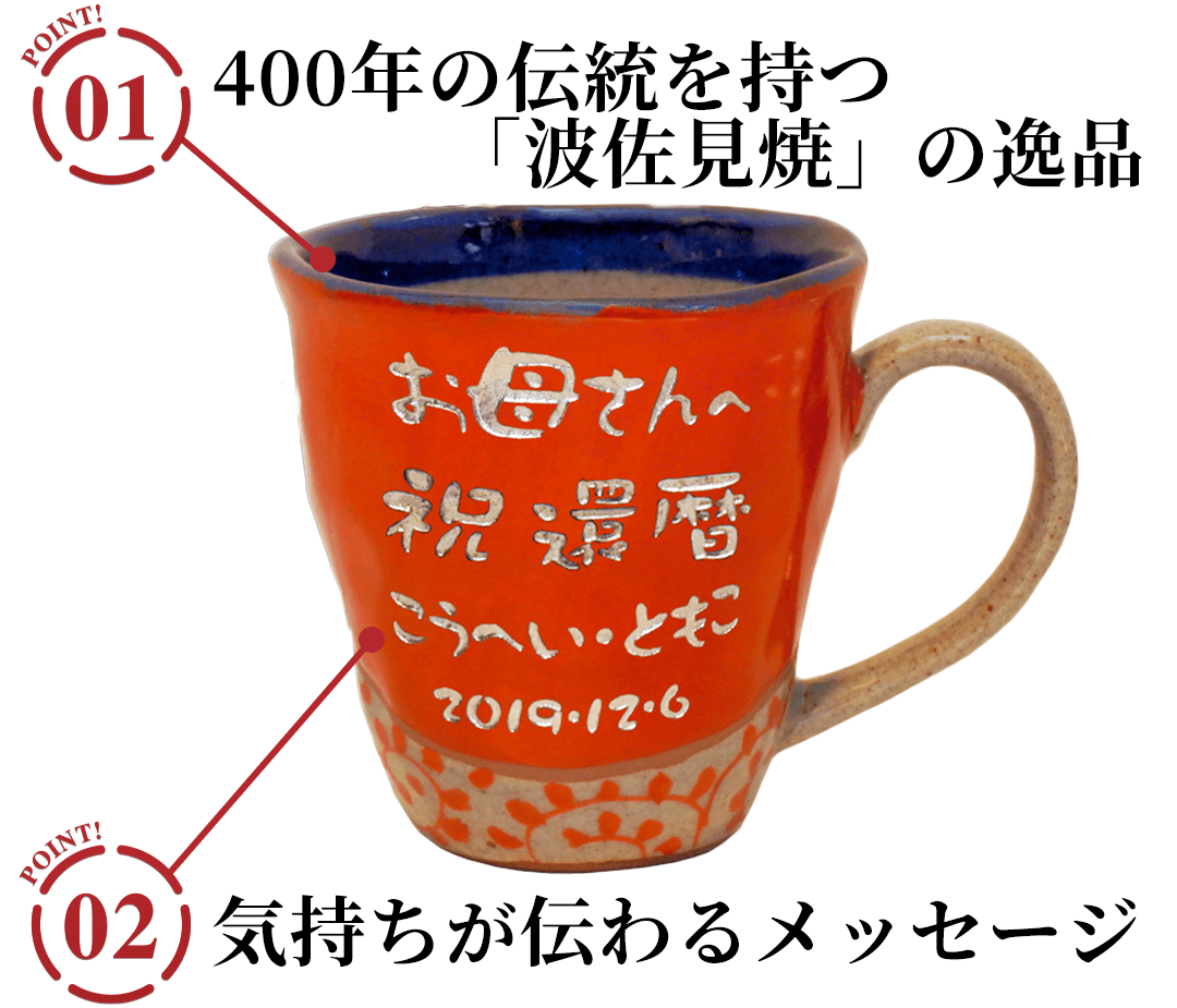 名入れ 間取唐草マグカップのポイント