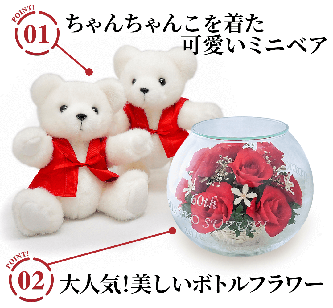ミニベアセット<HAPPYマザーフラワー>の2つのポイント