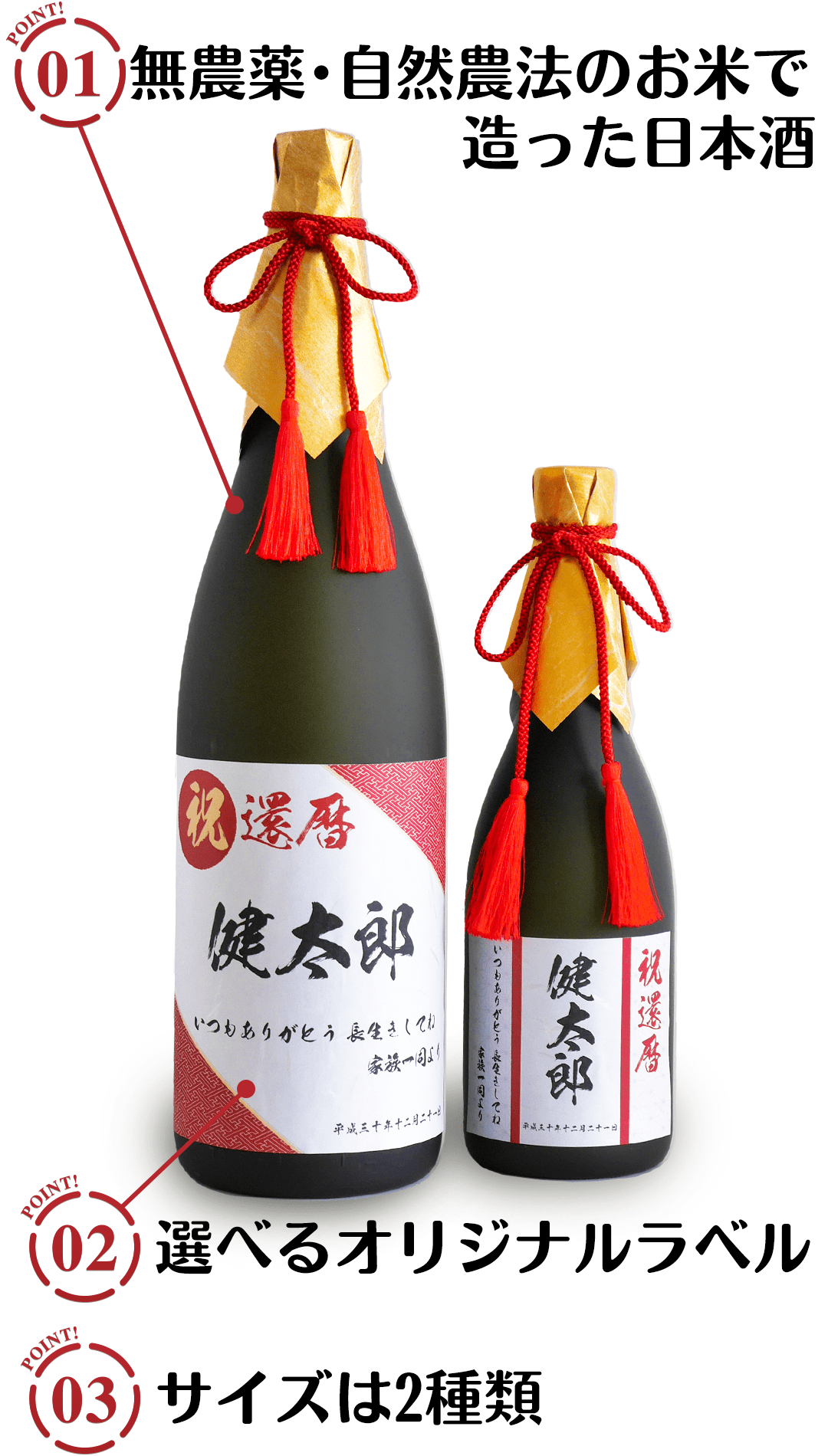 名入れ日本酒 純米大吟醸 大天授の3つのポイント